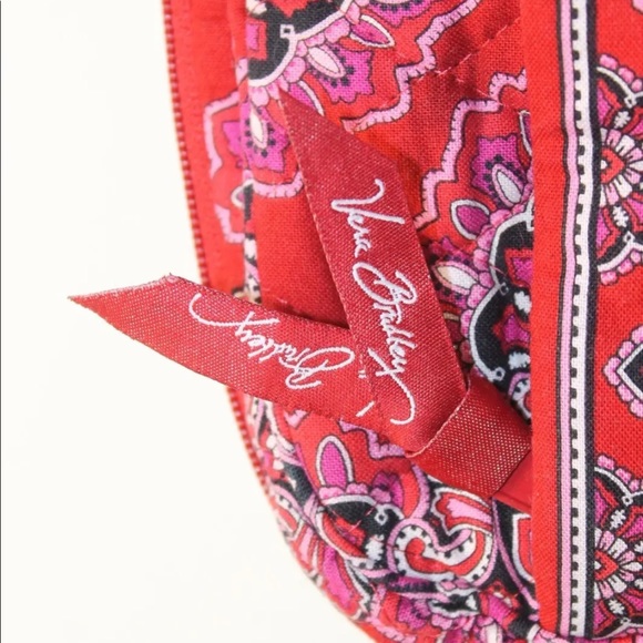 Vera Bradley Quilted Red Paisley Laptop Bag Front Zipper Pocket Sz 16 - Picture 6 of 9